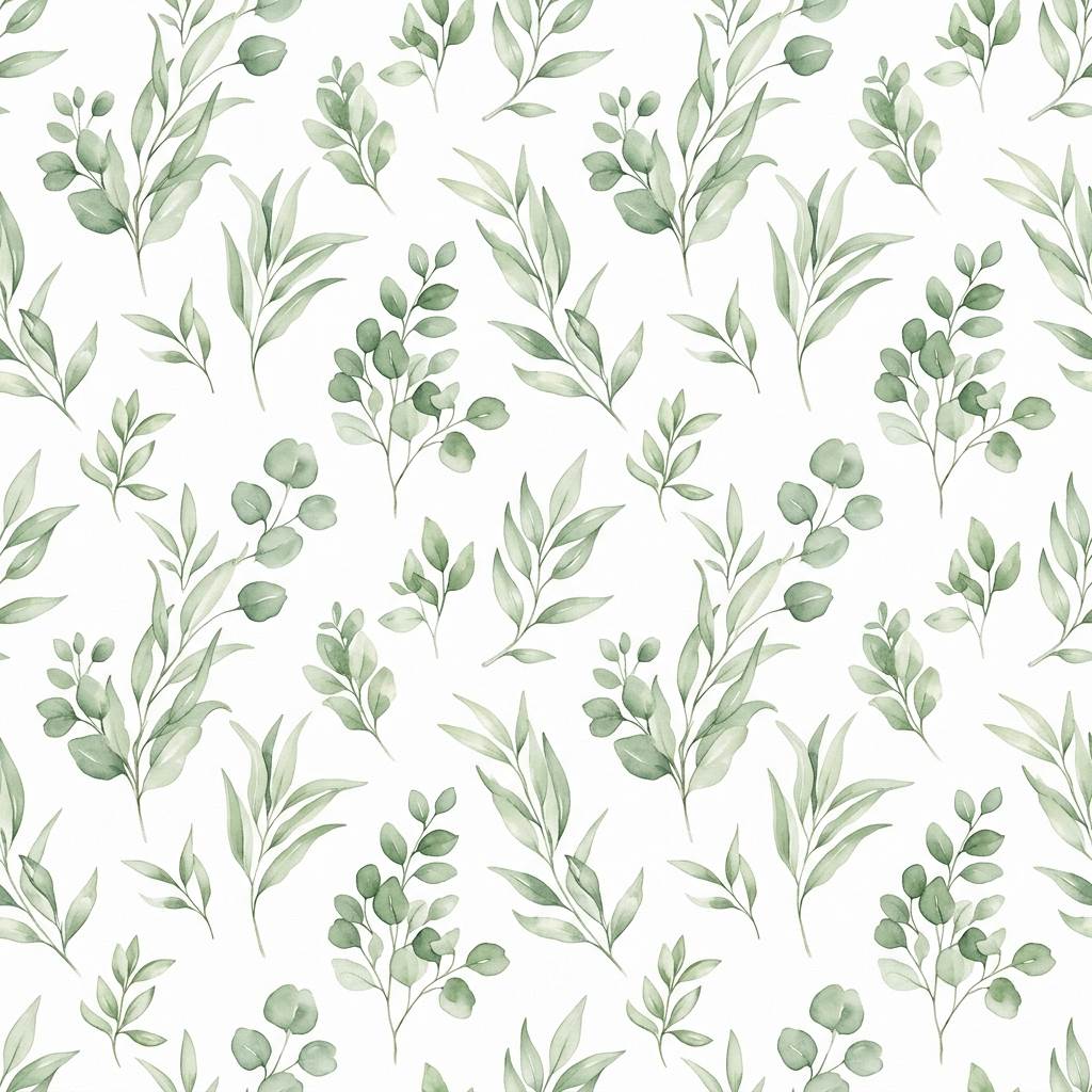 Botanical kitchen leafy green wallpaper pattern detail