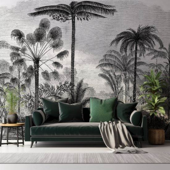 Arthur Rustic Stone Wall A26184 wallpaper applied in cozy residential dining room