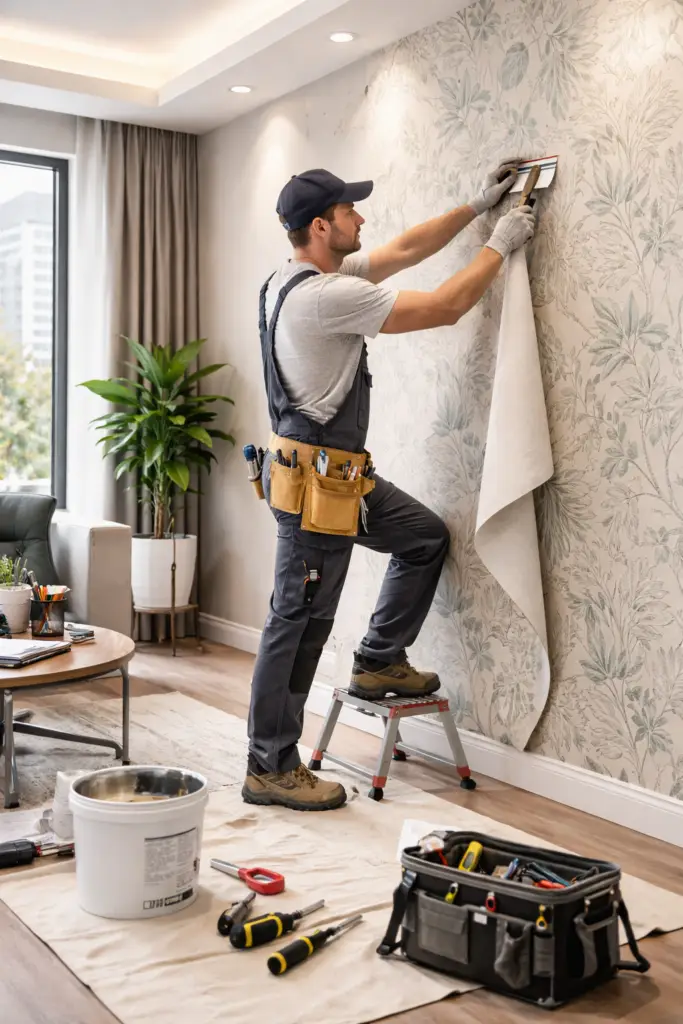 wallpaper fixing and installation dubai